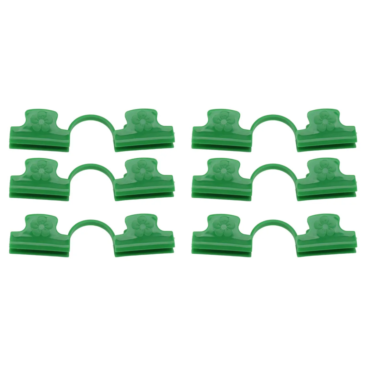 50Pcs Greenhouse Clamp PE Plastic 2 Head Plant Film Clamp Soil Sheet Clip for Horticulture 16mm / 0.63in
