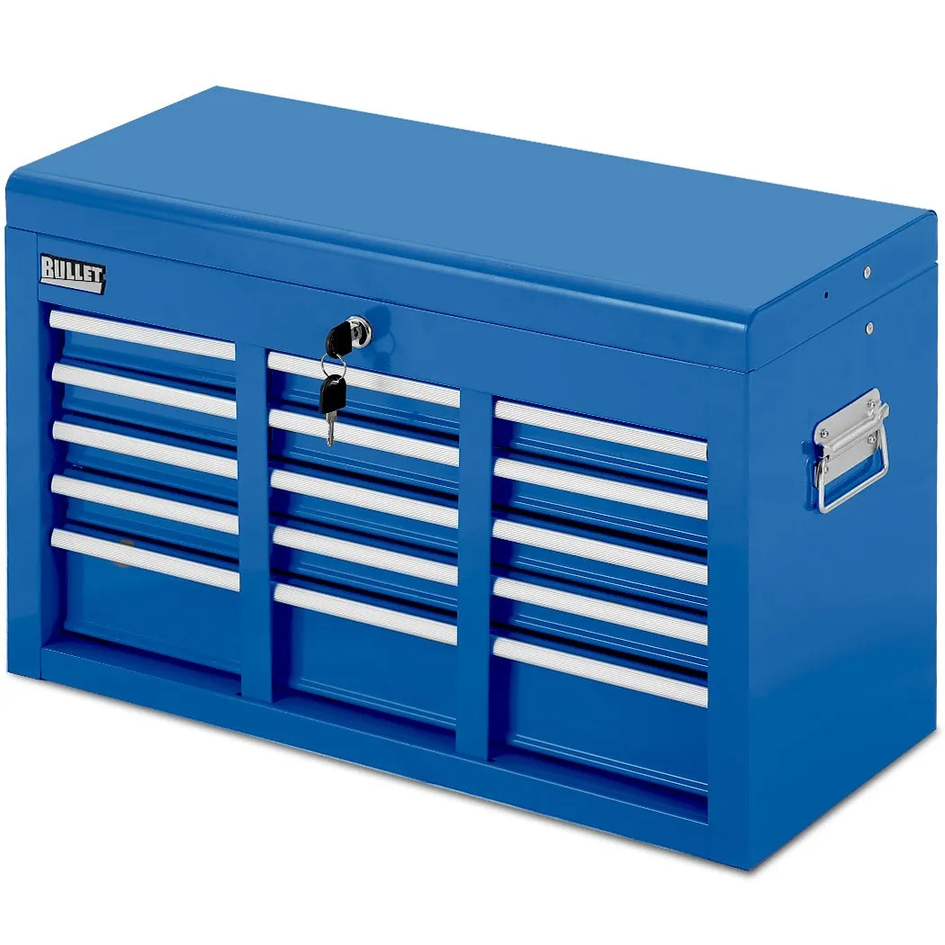 BULLET 9 Drawer Tool Box Chest, Organiser Mechanic Garage Storage Toolbox Set - Blue - Bullet Pro