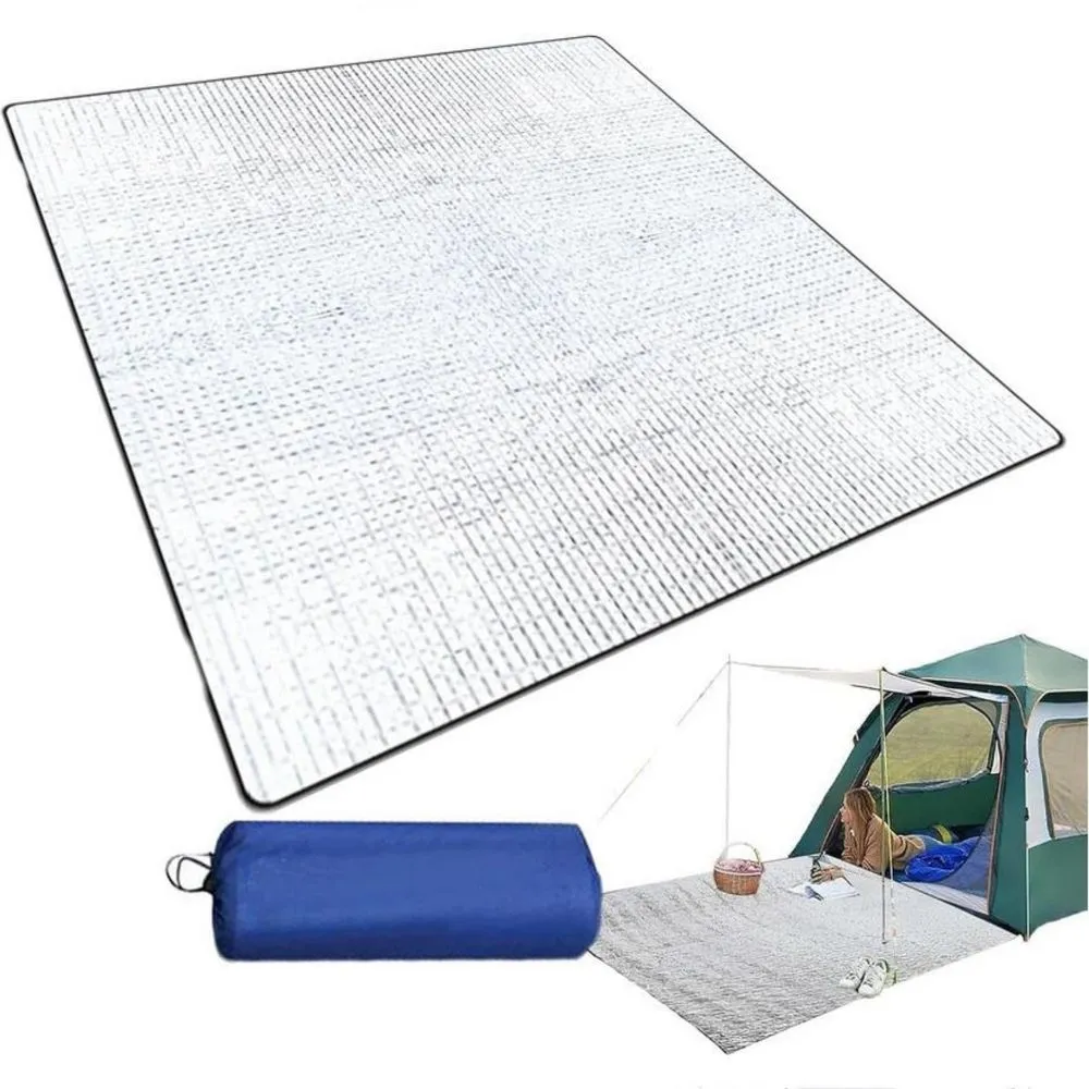 Insulation Mat, Double-Sided Aluminum Foil Camping Mat, Thermal Sleeping Pad for Tents, Ultralight Foldable Heat-Reflective Blanket, 78" x 59 - Unbranded