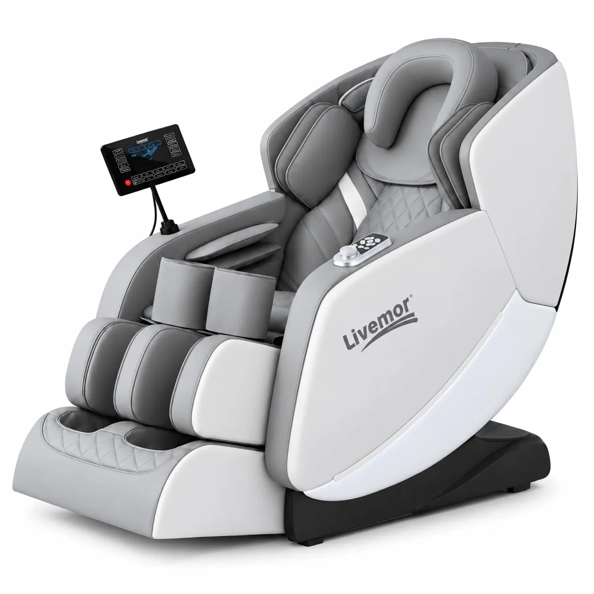 Livemor FLEX Full Body Massage Chair, Zero Gravity, Airbags, Recliner, Dual-Zone Waist & Calf Heat, 5 Auto Programs, 15cm Leg Extension for Different Height, Voice Control, Bluetooth Speakers - Livemor