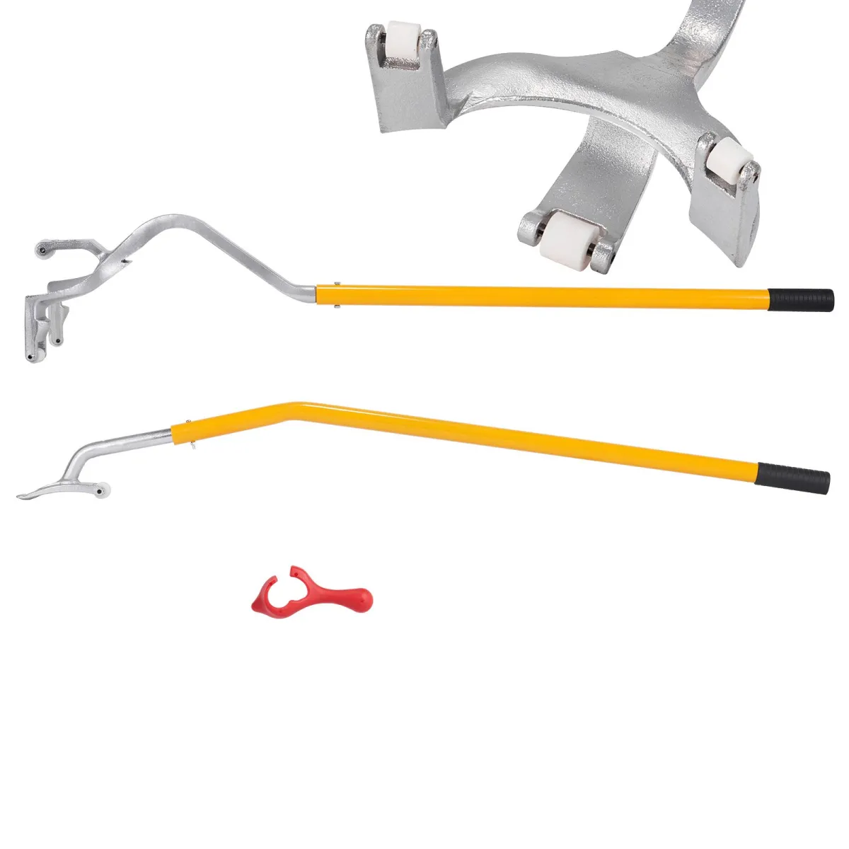 Tire Mount Demount Tool, 571- 622 mm Manual Steel Tire Changer Mount Demount Removal Tool, with Extra Bead Holder, Tubeless Truck Bead Breaker, 3 PCS Tire Changing Tools, Orange - VEVOR