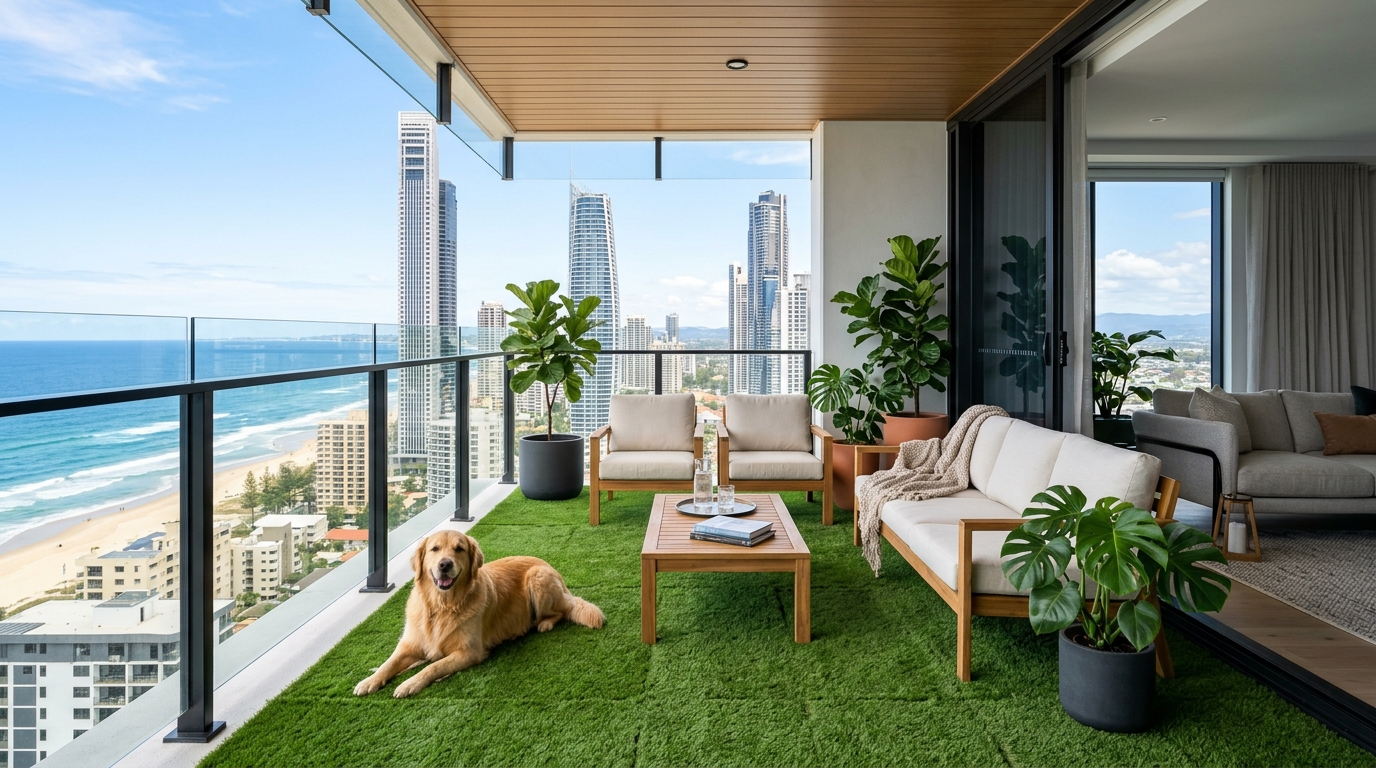 The Ultimate Australian Balcony & Outdoor Living Makeover Guide: Pet-Friendly Turf Tiles, Drainage Engineering & Urban Garden Styling