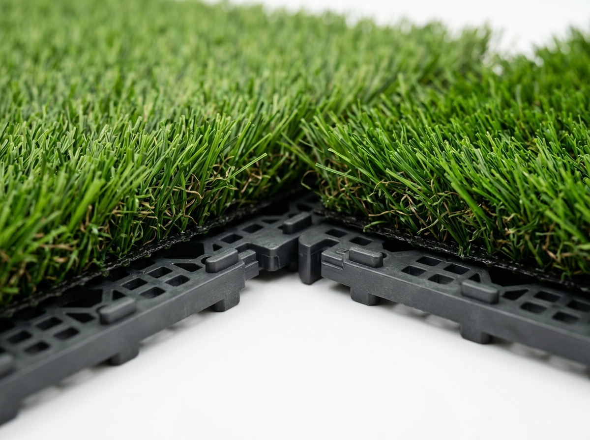 ShopZone Prime Turf Interlocking Tile Base and Realistic Blades